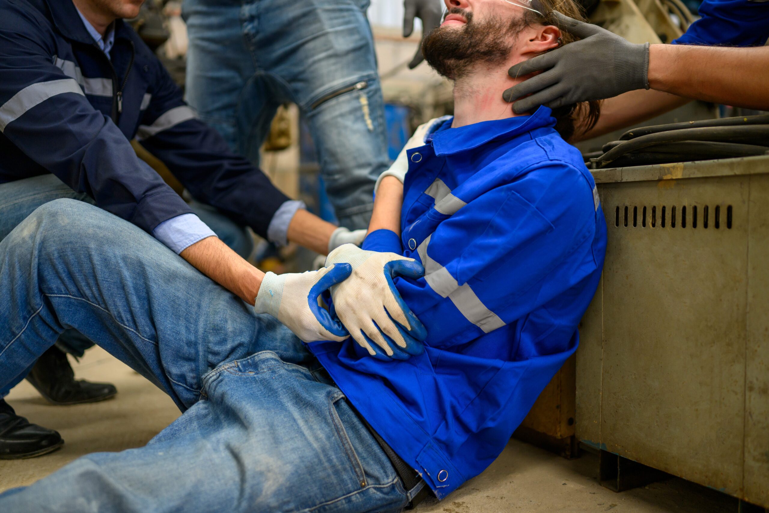 Worker with a shoulder injury