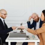 Clients talking with an attorney