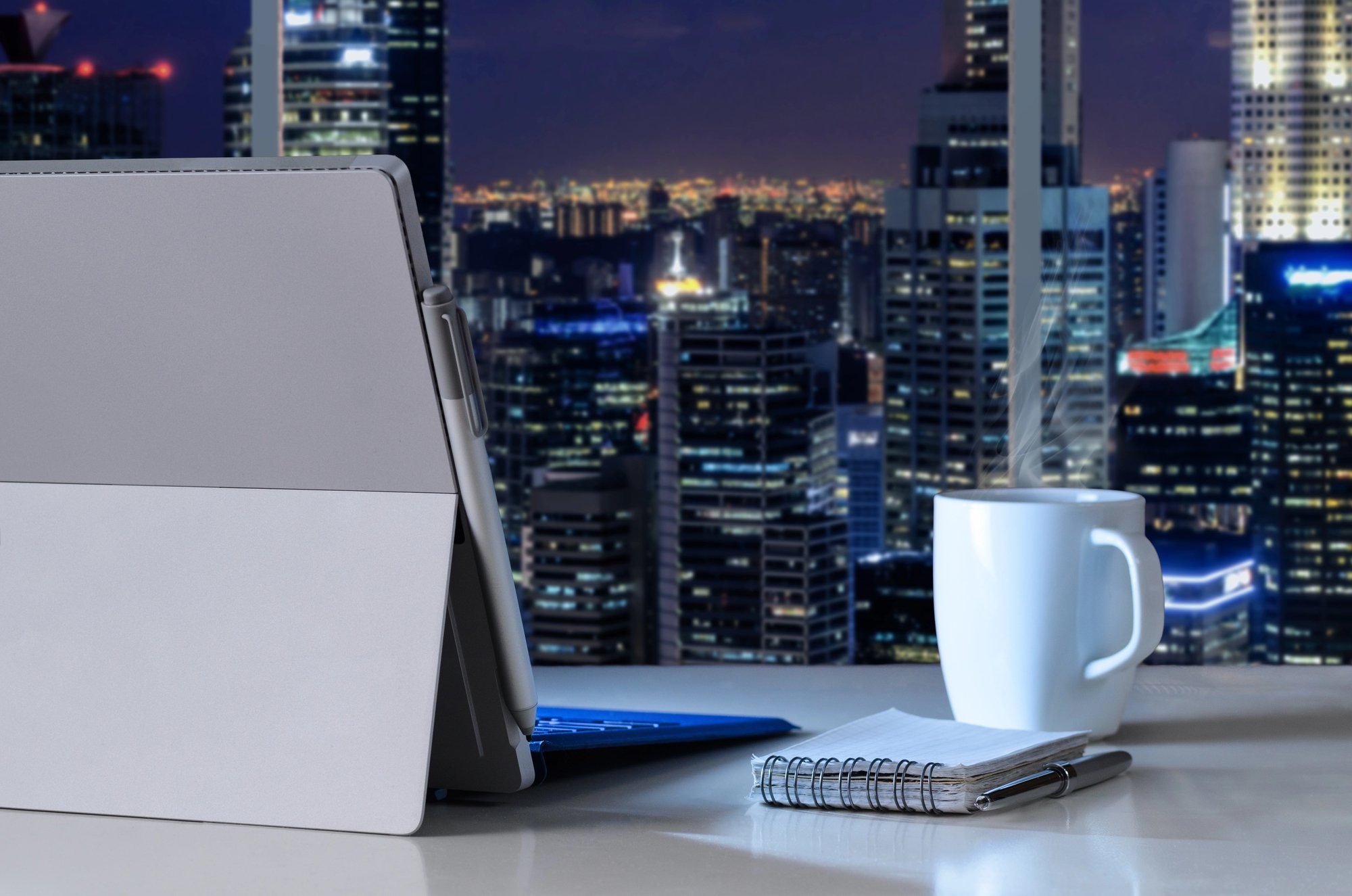 Work place with panoramic view