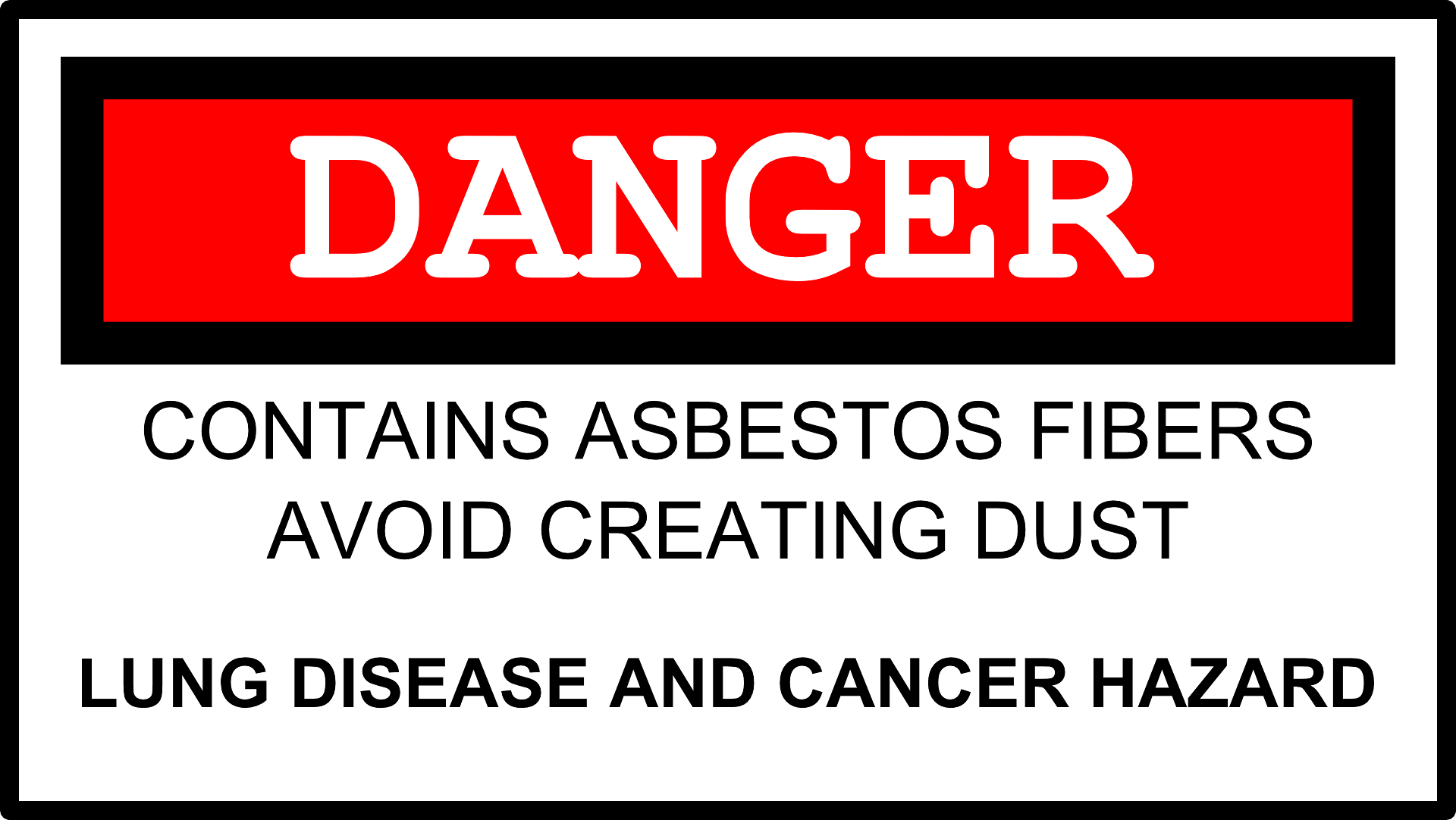 Free asbestos danger warning vector