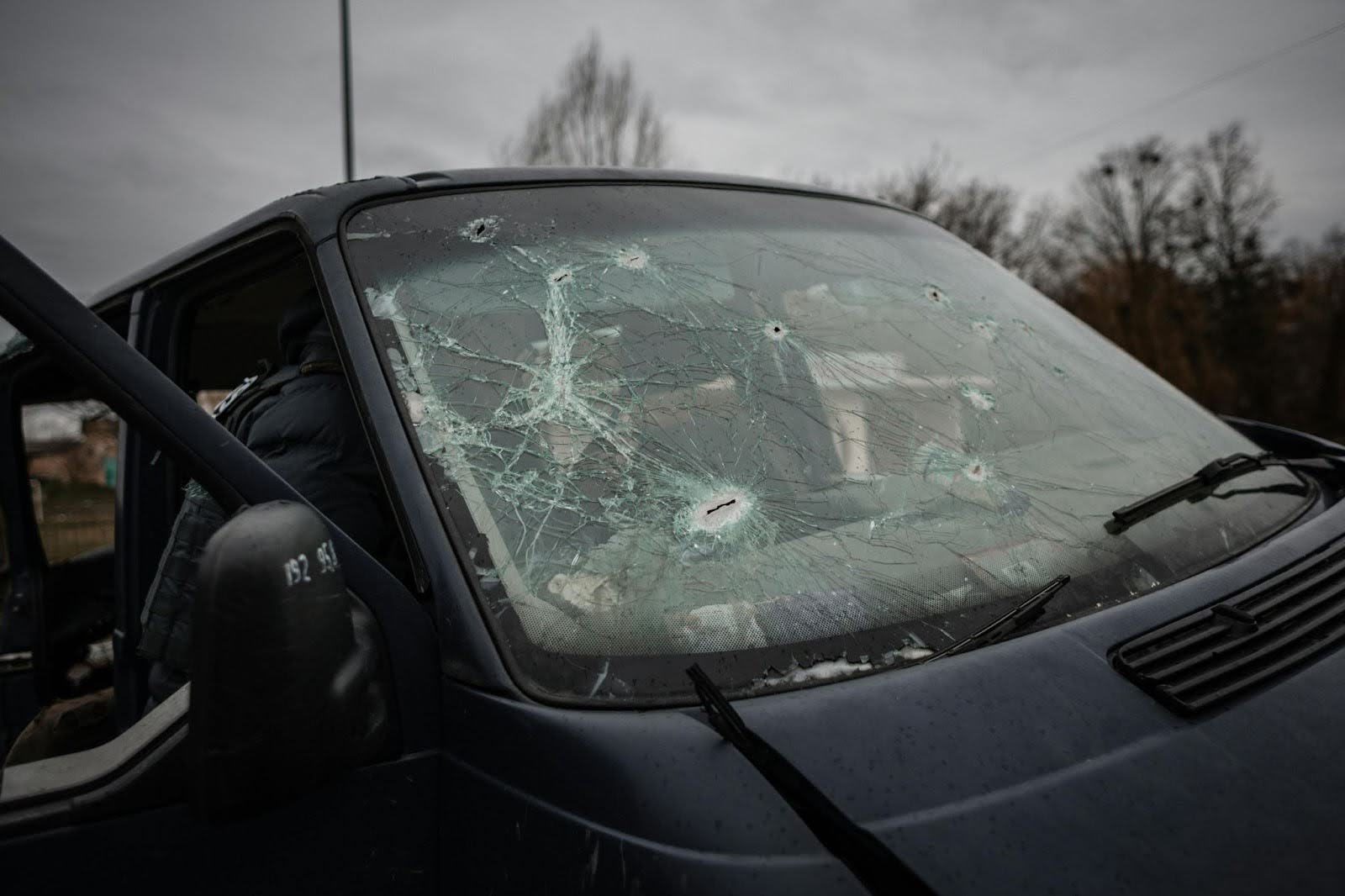 Broken windshield