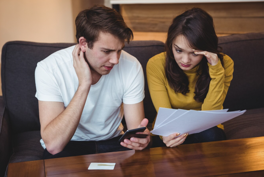 Couple stressed by finances