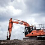 Orange excavator