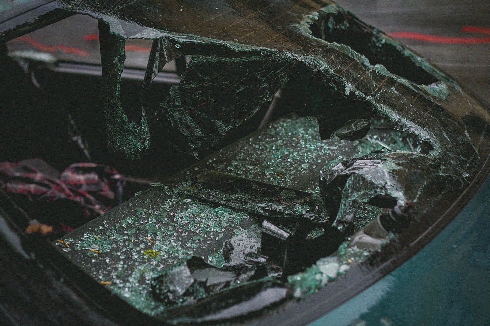 Shattered rear window
