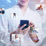 Businesswoman using smartphone