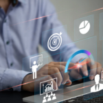 Employee working on an computer screen