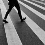 Man walking in crosswalk