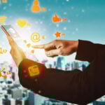 Social media and young people network concept