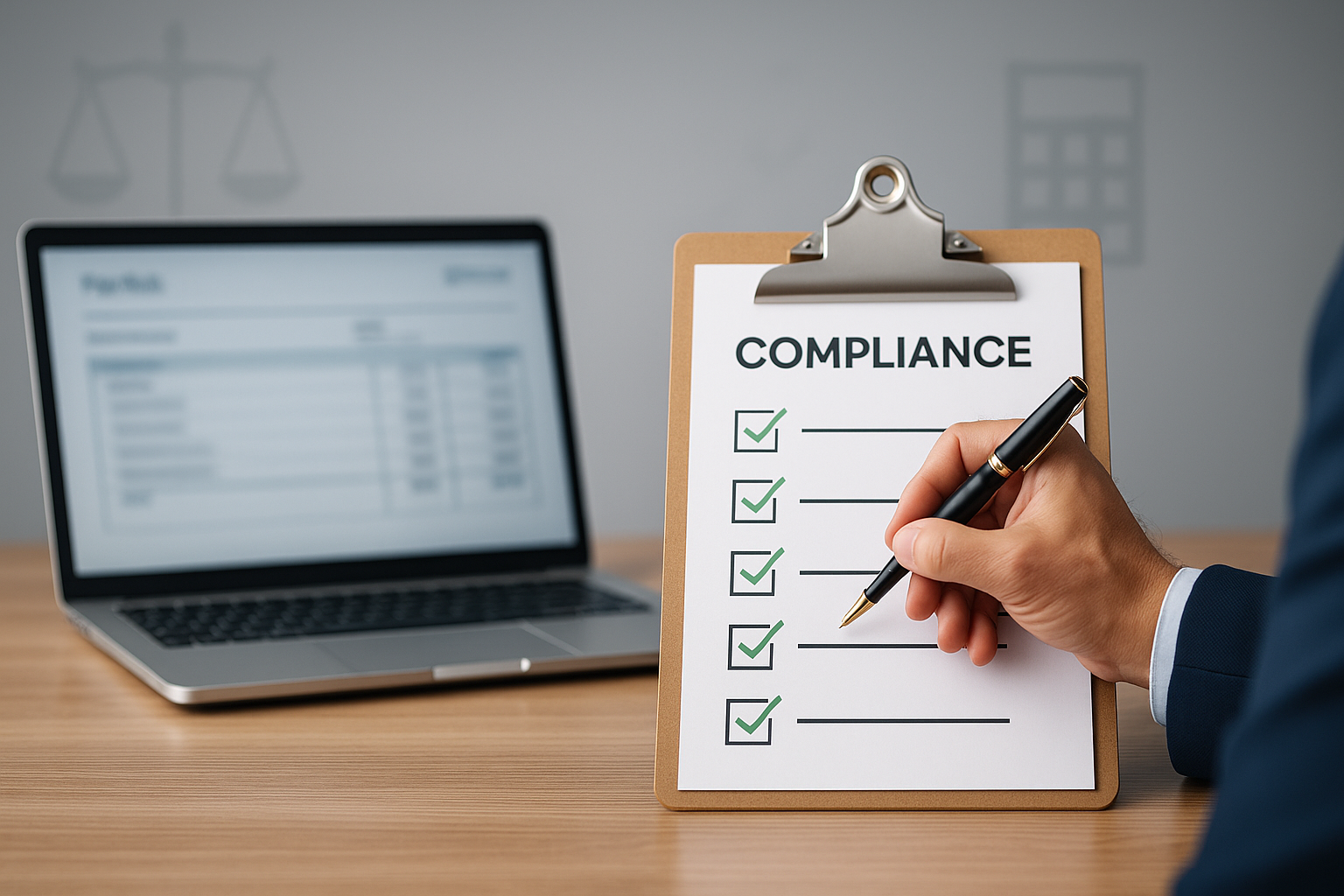 Man with compliance checklist