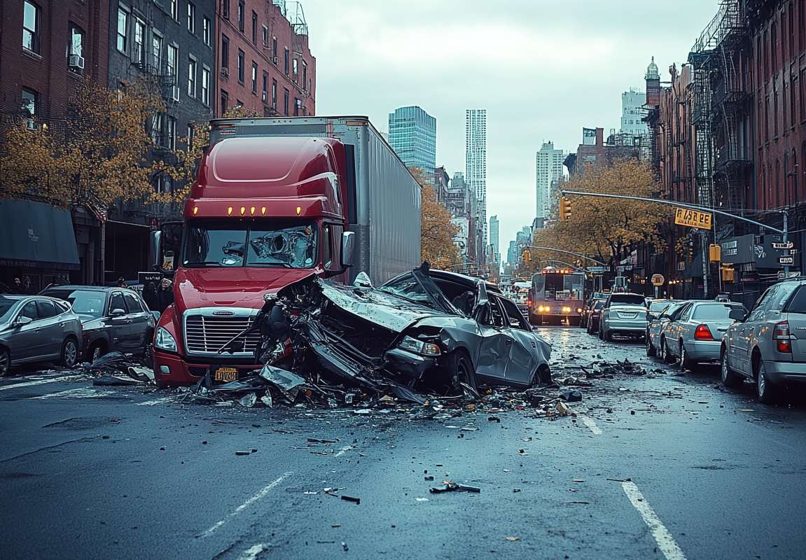 Semi truck accident with car