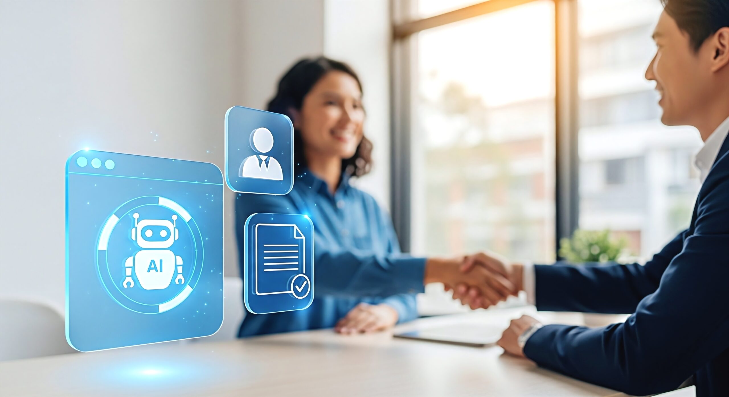 HR professional onboarding an new employee