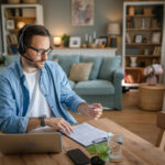 Remote & Hybrid Teams: Expanding With IT Staff Augmentation 8 One man caucasian male freelancer work from home