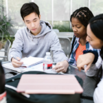 Students studying for an exam