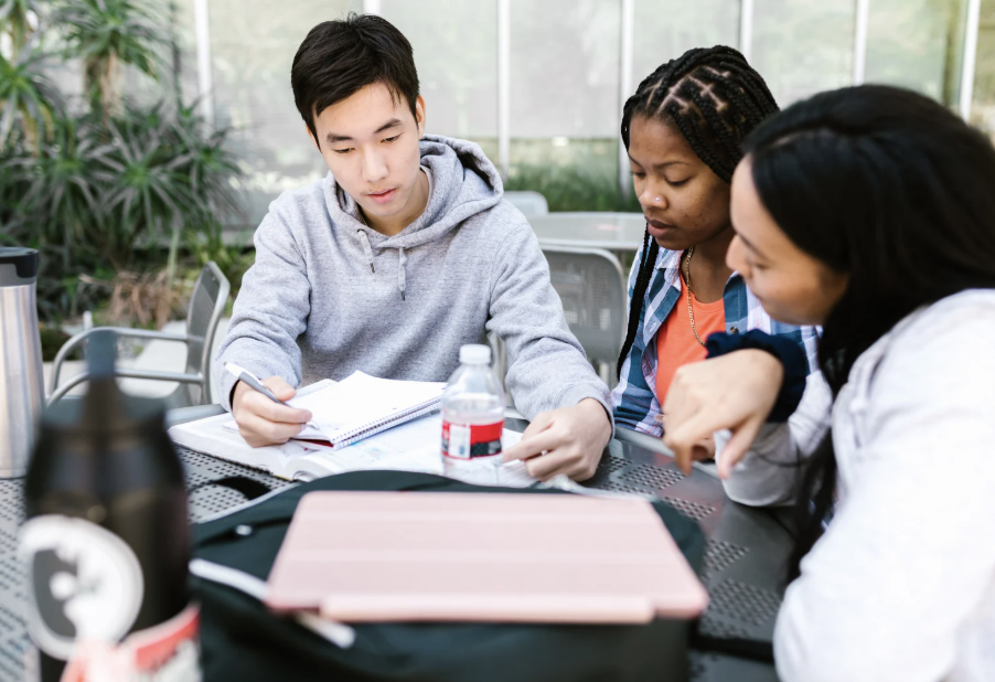 Students studying for an exam