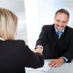 Businessman at the interview shaking hands