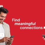 Two people looking at dating apps on their smartphones