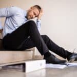 Business man with injured back