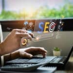 Business people use SEO tools