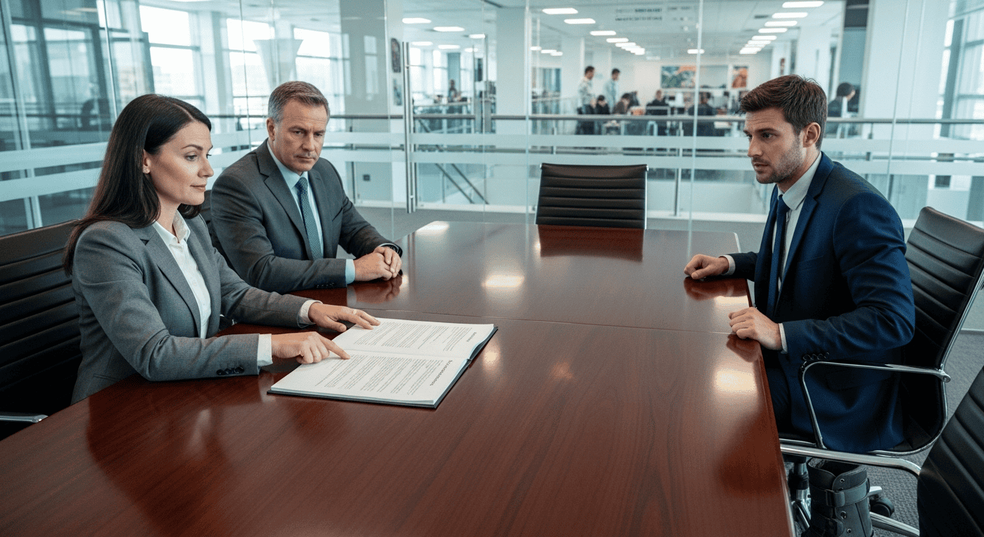 Professionals talking about a settlement