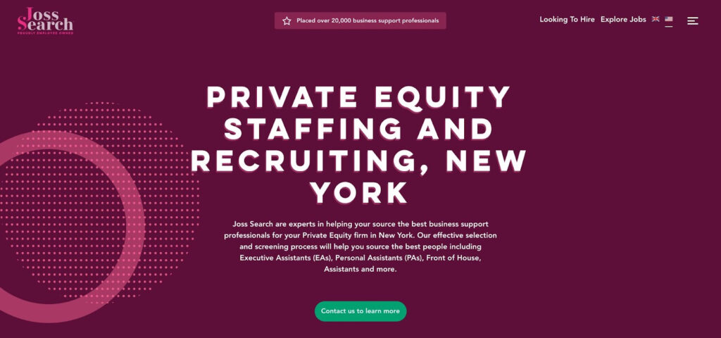 Joss Search Private Equity Staffing Joss Search Private Equity Staffing