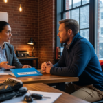 Manager talking to an employee about the company's driving policy