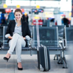 Young female passenger at the airport