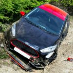 Car accident in a ditch