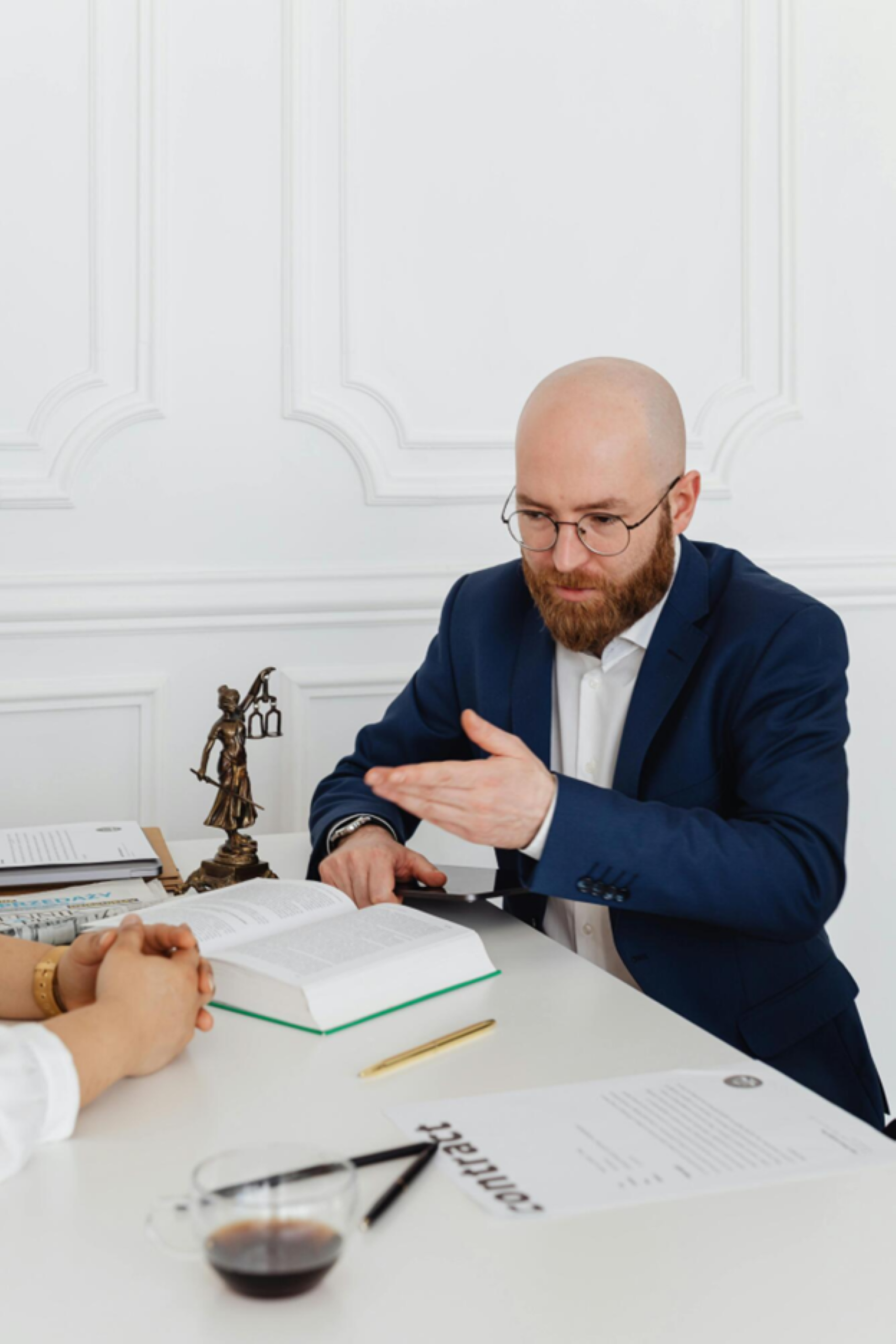 Client talking with an attorney