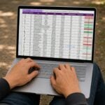 Independent Contractor or Employee: Classification in Decentralized Autonomous Organizations 10 Person working on a laptop with a spreadsheet outdoors