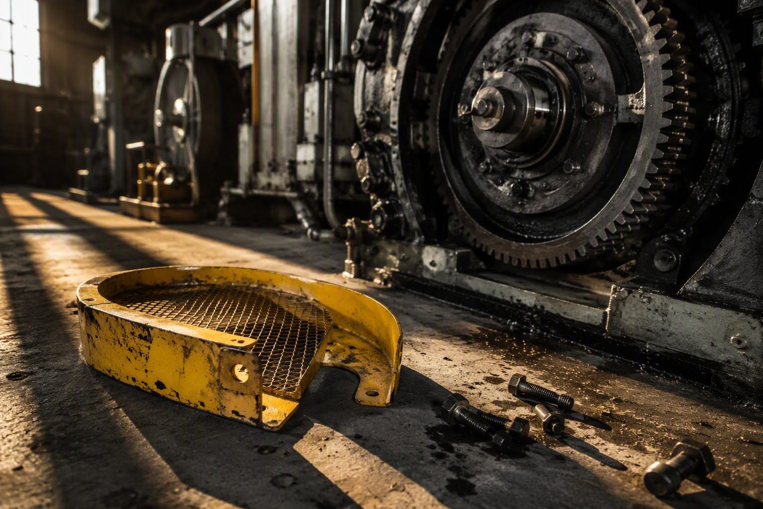 Close up picture of a manufacturing floor
