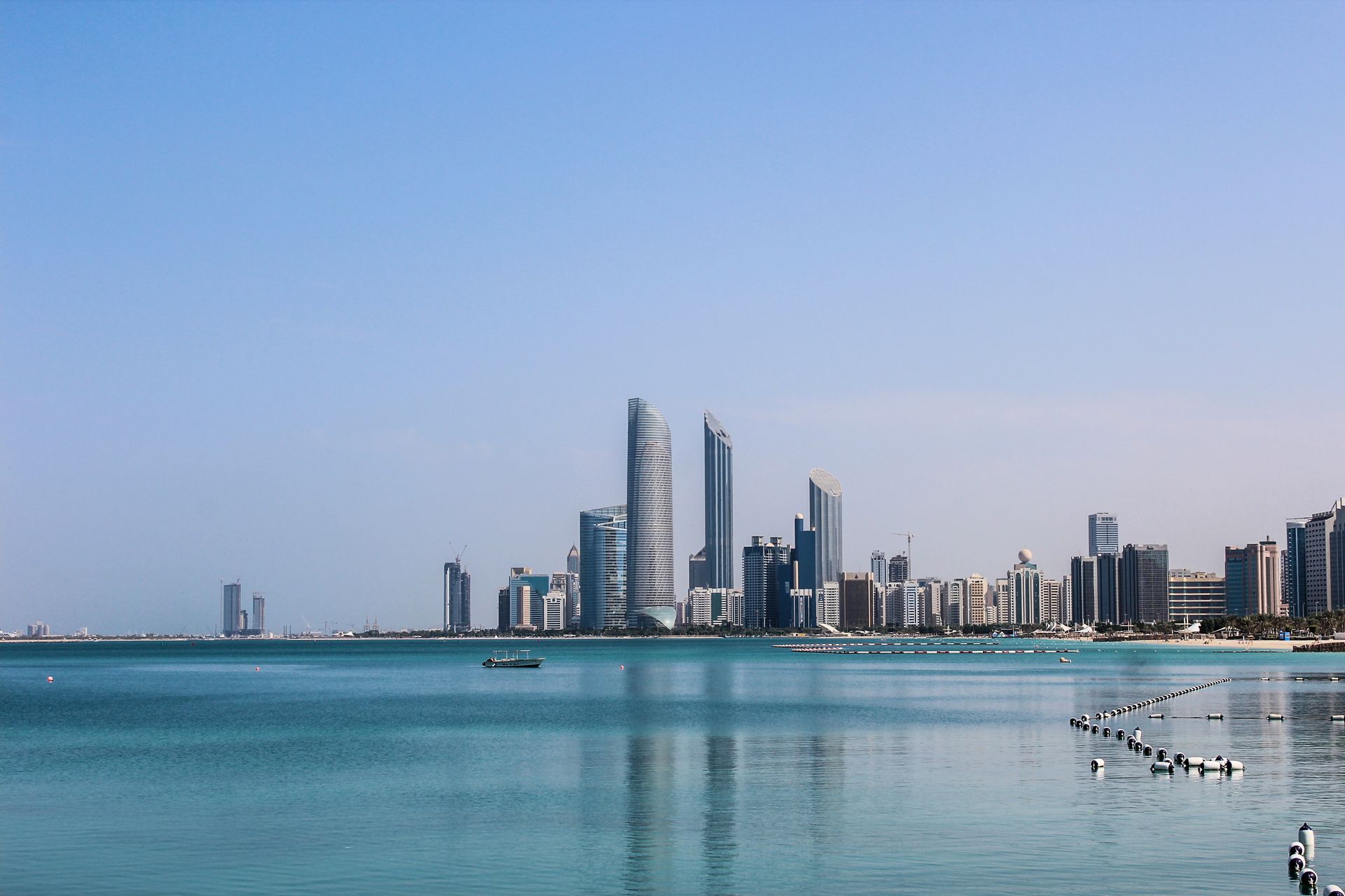 Stunning view of the Abu Dhabi skyline