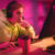 Focused gamer with a headset