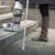 Closeup of woman walking with crutches